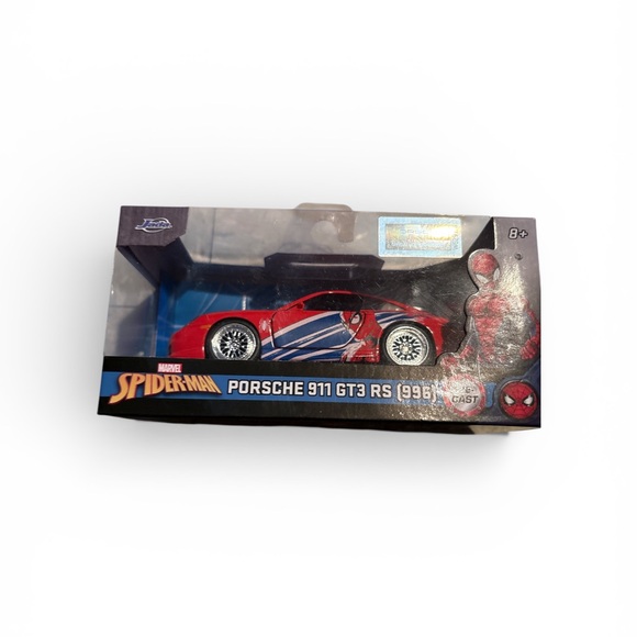 Marvel Spider-Man Red and Blue Porsche Toy Car - Picture 2 of 3